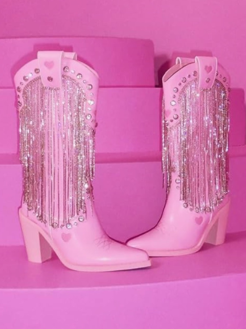 Dolls kill pink heart cosmic barbie boots shoes dance western country cowgirl